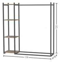 Ayaklı Askı Çok Amaçlı Açık Dolap Metal Gardrop - Model 4 Soho