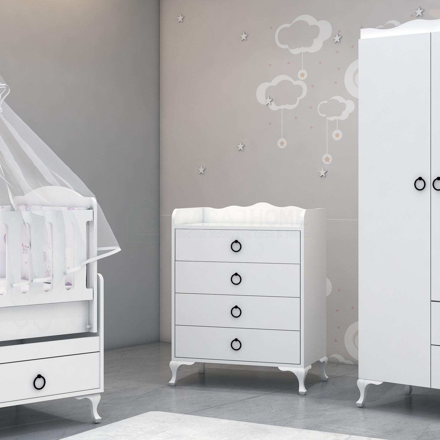 Defne 60x120 Asansörlü Bebek Odası Yatak ve Uyku Seti