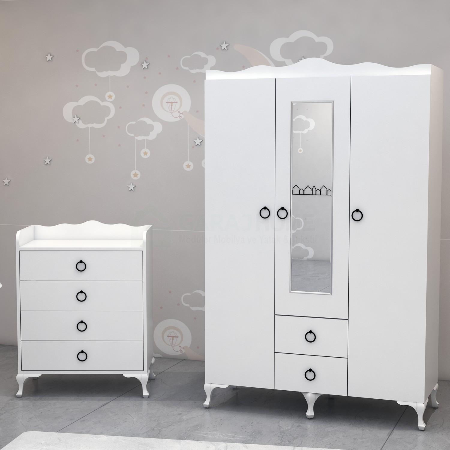 Defne 60x120 Asansörlü Bebek Odası Yatak ve Uyku Seti