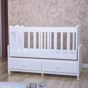 Elegant Mdfli Çıtalı 60x120 Beşik - Beyaz