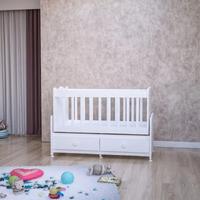Elegant Mdfli Çıtalı 60x120 Beşik - Beyaz