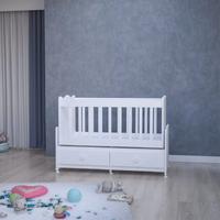 Elegant Mdfli Çıtalı 60x120 Beşik + Yatak - Beyaz
