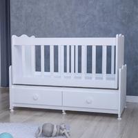 Elegant Mdfli Çıtalı 60x120 Beşik + Yatak - Beyaz