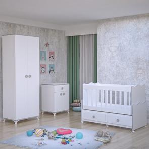Elegant Yıldız 2 Kapaklı Bebek Odası Takımı-Gri