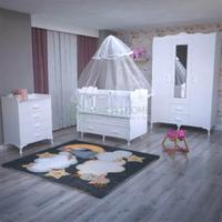 Erva 70x130 Asansörlü Bebek Odası Takımı - Yatak ve Uyku Seti Kombinli