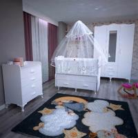 Erva 70x130 Asansörlü Bebek Odası Takımı - Yatak ve Uyku Seti Kombinli