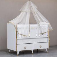 Erva Gold 70x130 Asansörlü Lüks Uyku Setli Beşik Kombini