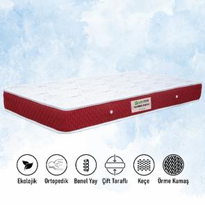 Full Ortopedik Kırmızı Kenarlı SuperBamboo Yaylı Yatak 90X190