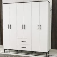 Garaj Home 6 Kapaklı 2 Çekmeceli Dolap - Beyaz
