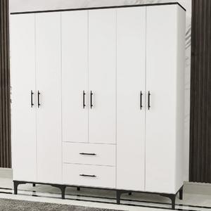 Garaj Home 6 Kapaklı 2 Çekmeceli Dolap - Beyaz