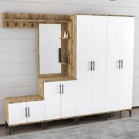 Garaj Home 8 Kapaklı Aynalı Raflı Portmanto Vestiyer - Atlas