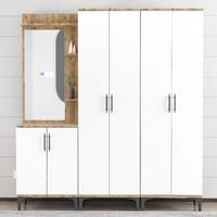 Garaj Home Aynalı Raflı Portmanto Vestiyer - Atlas