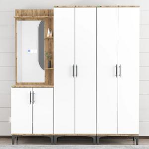 Garaj Home Aynalı Raflı Portmanto Vestiyer - Atlas