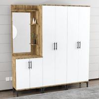 Garaj Home Aynalı Raflı Portmanto Vestiyer - Atlas