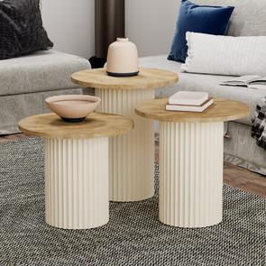 Garaj Home Bohem 3lü Zigon Sehpa - Aytaşı Meşe