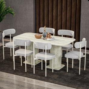 Garaj Home Bohem 80x160 Yemek Masası Takımı - Traverten