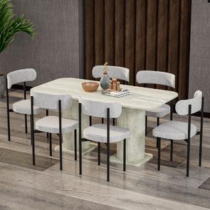 Garaj Home Bohem 80x160 Yemek Masası Takımı - Traverten