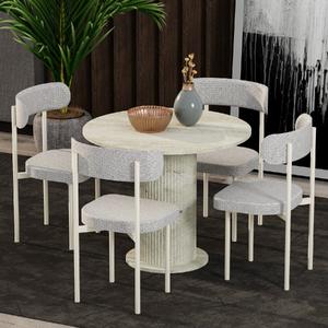 Garaj Home Bohem Yemek Masası Takımı - Traverten
