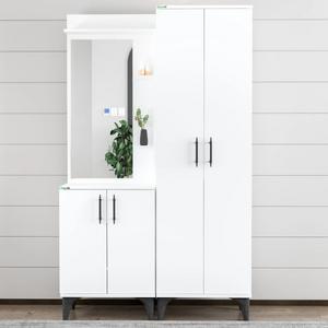 Garaj Home Modern Aynalı Portmanto Vestiyer