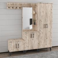 Garaj Home Modern Aynalı Raflı Ayakkabılık Vestiyer