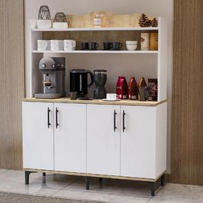 Garaj Home Nehir Çok Amaçlı Dolap Raflı Kahve Köşesi - Meşe