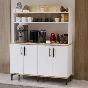 Garaj Home Nehir Çok Amaçlı Dolap Raflı Kahve Köşesi - Meşe