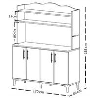 Garaj Home Nehir Çok Amaçlı Dolap Raflı Kahve Köşesi - Meşe