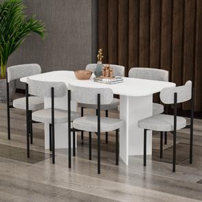 Garaj Home Neva 80x160 Yemek Masası Takımı - Beyaz