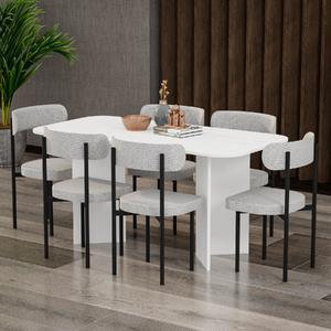 Garaj Home Neva 80x160 Yemek Masası Takımı - Beyaz