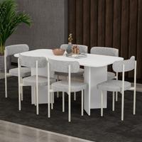 Garaj Home Neva 80x160 Yemek Masası Takımı - Beyaz