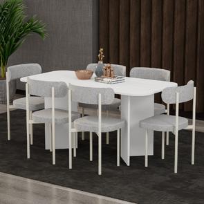 Garaj Home Neva 80x160 Yemek Masası Takımı - Beyaz