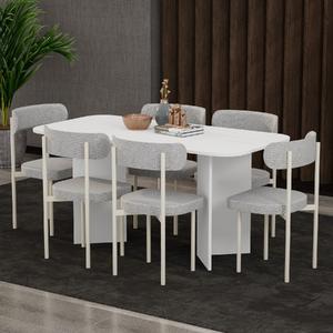 Garaj Home Neva 80x160 Yemek Masası Takımı - Beyaz