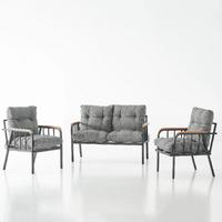 Garaj Home Zümrüt Bahçe Balkon Seti Oturma Takımı - Gri