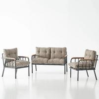 Garaj Home Zümrüt Bahçe Balkon Seti Oturma Takımı - Kapuçino