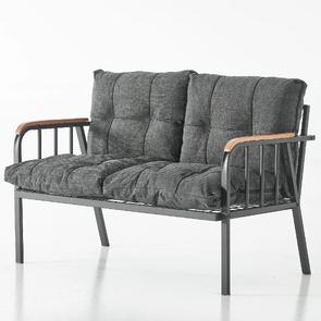 Garaj Home Zümrüt Bahçe Balkon Seti Çiftli Sandalye - Antrasit