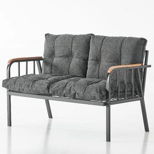 Garaj Home Zümrüt Bahçe Balkon Seti Çiftli Sandalye - Antrasit