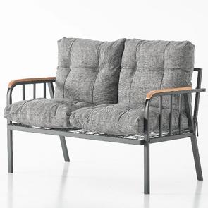 Garaj Home Zümrüt Bahçe Balkon Seti Çiftli Sandalye - Gri