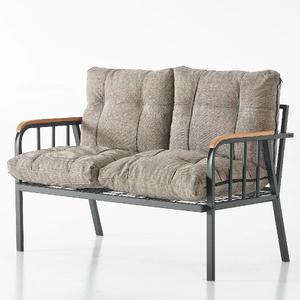 Garaj Home Zümrüt Bahçe Balkon Seti Çiftli Sandalye - Kapuçino