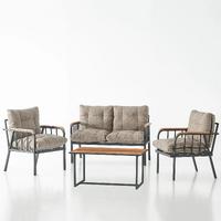 Garaj Home Zümrüt Bahçe Balkon Seti Oturma Takımı - Kapuçino