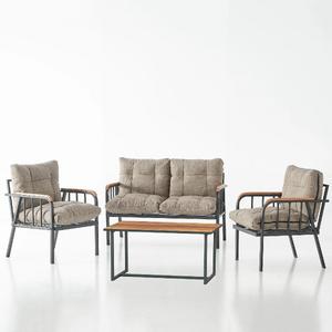 Garaj Home Zümrüt Bahçe Balkon Seti Oturma Takımı - Kapuçino