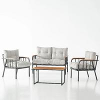 Garaj Home Zümrüt Bahçe Balkon Seti Oturma Takımı - Krem