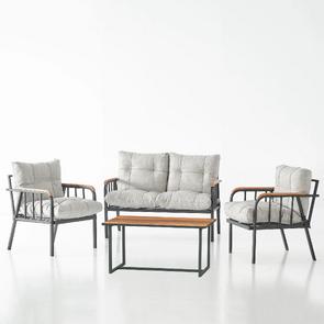 Garaj Home Zümrüt Bahçe Balkon Seti Oturma Takımı - Krem