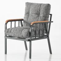 Garaj Home Zümrüt Bahçe Balkon Seti Tekli Sandalye- Gri