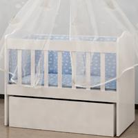 Lina 50x95 Anne Yanı Uyku Seti+ Yatak+Cibinlik Beşik - Mavi