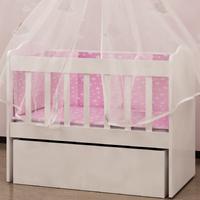 Lina 50x95 Anne Yanı Uyku Seti+ Yatak+Cibinlik Beşik - Pembe
