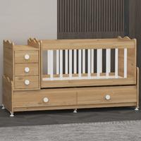 Melina 5 Çekmeceli Büyüyen Meşe Ceviz Beşik