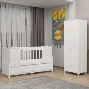 Melina Bebek Odası Yıldız 2 Kapaklı Dolap - Beyaz