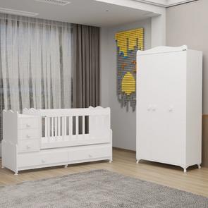 Melina Bebek Odası Yıldız 3 Kapaklı Dolap - Beyaz