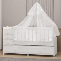 Melina Yıldız 2 Kapaklı Bebek Odası + Yatak + Uyku Seti - Beyaz