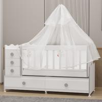 Melina Yıldız 3 Kapaklı Bebek Odası + Yatak + Uyku Seti - Gri